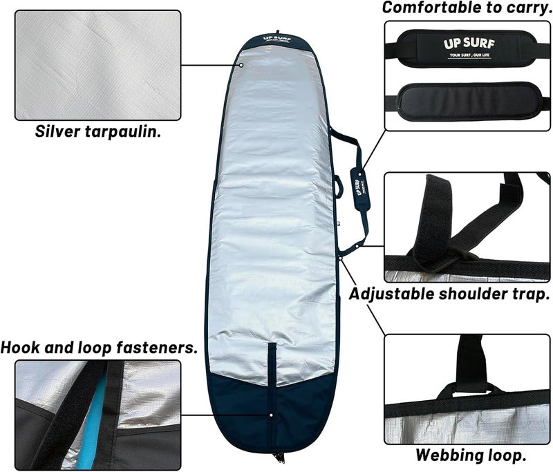 UP SURF Surfboard bag, Daylight Bags for Longboard, Size 8’6”,9’2”,9’6", Surfboard cover for Storage and Transport Surfboard - Image 4